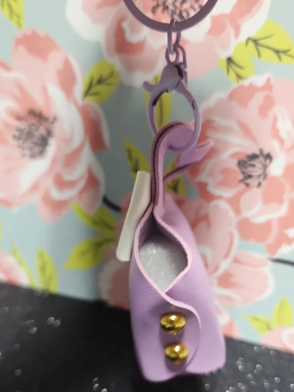 Lilac Mini Bow Handbag Charm - White Bow Accent